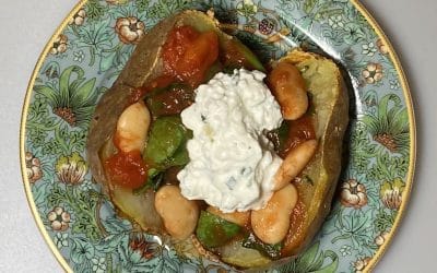 Baked potato with butter beans & Cottage cheese