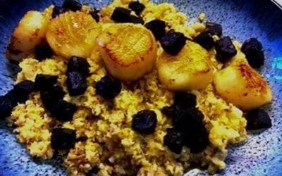 Scallops with Cauliflower risotto