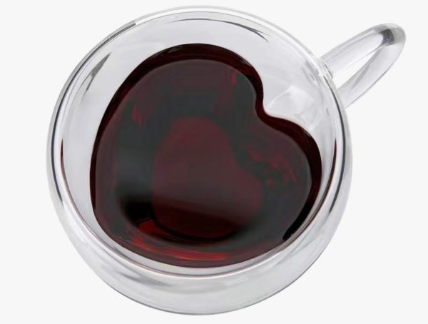 Heart-Shaped Glass Coffee/Tea Mug